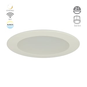 Lámpara Empotrable LED Inteligente WiFi 9 W, Luz Blanca Ajustable, Atenuable, Compatible con App móvil y Asistentes de voz Lámpara Empotrable LED Inteligente WiFi 9 W, Luz Blanca Ajustable, Atenuable, Compatible con App móvil y Asistentes de voz