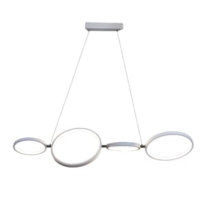 Lámpara Colgante LED 4 Anillos 33 W, 1.50 m de Altura, Luz Cálida Brillante, No atenuable, LED Integrado Lámpara Colgante LED 4 Anillos 33 W, 1.50 m de Altura, Luz Cálida Brillante, No atenuable, LED Integrado