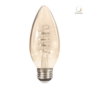 Foco Vela C35 LED Filamento 3.8 W, Luz Cálida Suave, Base E27, Atenuable Foco Vela C35 LED Filamento 3.8 W, Luz Cálida Suave, Base E27, Atenuable