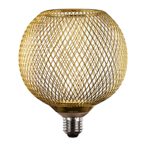Foco Globo Malla Metálica LED 4.5 W, Luz Ámbar, Base E27, No atenuable Foco Globo Malla Metálica LED 4.5 W, Luz Ámbar, Base E27, No atenuable