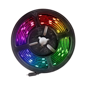 Tira LED Bluetooth 2 Metros de Longitud 4 W, Luz RGB + Blanca, IP65, Configuración Mediante Aplicación Móvil, Interiores y Exteriores Tira LED Bluetooth 2 Metros de Longitud 4 W, Luz RGB + Blanca, IP65, Configuración Mediante Aplicación Móvil, Interiores y Exteriores