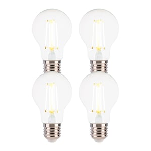 Paquete de 4 Focos A19 Filamento LED 6 W, IRC 90, Base E27, Luz Cálida Brillante, Atenuables Paquete de 4 Focos A19 Filamento LED 6 W, IRC 90, Base E27, Luz Cálida Brillante, Atenuables