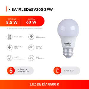 8A19LED65V200-3PW 8A19LED65V200-3PW