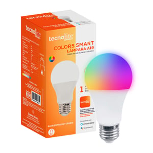 Foco LED Inteligente A19 WiFi 8 W, Luz RGB + Blanca, Base E27, Atenuable, Compatible con App móvil y Asistentes de voz Foco LED Inteligente A19 WiFi 8 W, Luz RGB + Blanca, Base E27, Atenuable, Compatible con App móvil y Asistentes de voz