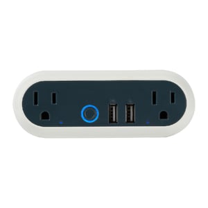 Enchufe Inteligente Doble WiFi, 2 Puertos USB-A, Multivoltaje, Apto hasta 2000 W, Compatible con App móvil y Asistentes de voz Enchufe Inteligente Doble WiFi, 2 Puertos USB-A, Multivoltaje, Apto hasta 2000 W, Compatible con App móvil y Asistentes de voz