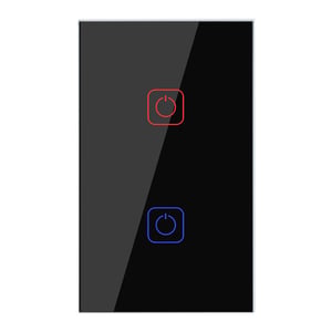 Apagador Inteligente Táctil WiFi 2 Circuitos, Sin Cable Neutro, Compatible con App móvil y Asistentes de voz Apagador Inteligente Táctil WiFi 2 Circuitos, Sin Cable Neutro, Compatible con App móvil y Asistentes de voz