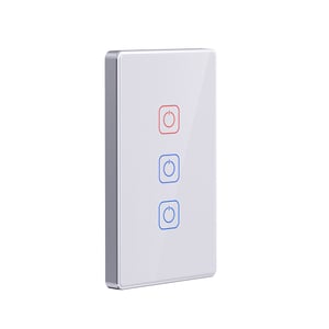 Apagador Inteligente Táctil WiFi 3 Circuitos, Requiere Cable Neutro, Compatible con App móvil y Asistentes de voz Apagador Inteligente Táctil WiFi 3 Circuitos, Requiere Cable Neutro, Compatible con App móvil y Asistentes de voz