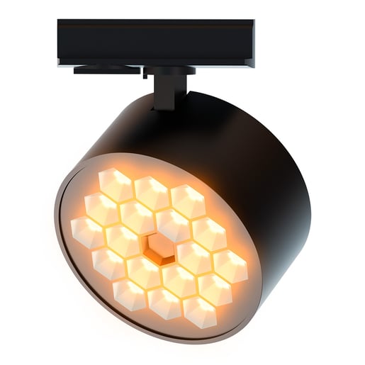 Lámpara Spot de Riel LED Honeycomb 10 W, Luz Cálida Brillante, Diseño Hexagonal, IRC 90, No atenuable Lámpara Spot de Riel LED Honeycomb 10 W, Luz Cálida Brillante, Diseño Hexagonal, IRC 90, No atenuable