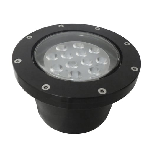 Lámpara de Piso LED Empotrable Ideal Zona Costera 12 W, Luz Cálida Brillante, IP65, IK06, LED integrado