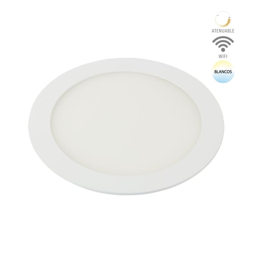 Lámpara Empotrable LED Inteligente WiFi 12 W, Luz Blanca Dinámica, Atenuable, Compatible con App móvil y Asistentes de voz Lámpara Empotrable LED Inteligente WiFi 12 W, Luz Blanca Dinámica, Atenuable, Compatible con App móvil y Asistentes de voz