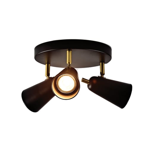 Lámpara Spot de Sobreponer Dirigible, 3 Bases GU10, Potencia Máx. 150 W, No incluye focos Lámpara Spot de Sobreponer Dirigible, 3 Bases GU10, Potencia Máx. 150 W, No incluye focos