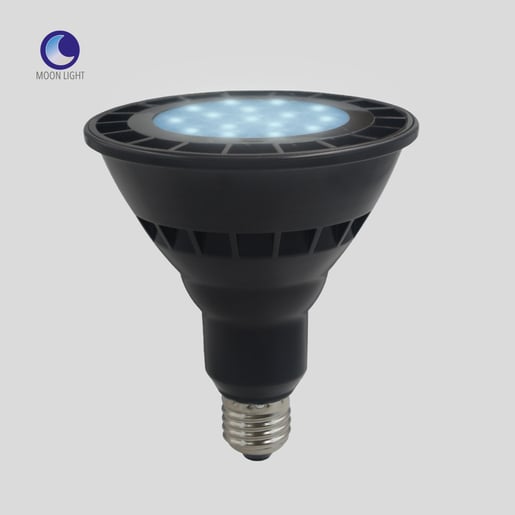 Foco PAR38 LED 16 W, Luz de Luna Color Azul, Base E27, IP65, No atenuable