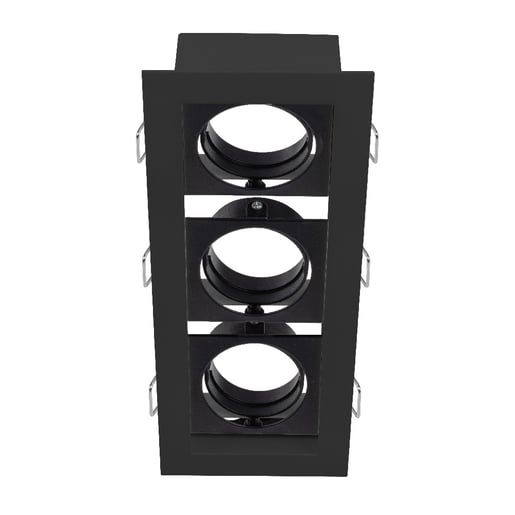 Lámpara Empotrable Downlight Dirigible, Potencia Máx. 180 W, 3 Bases GX5.3/GU10, No incluye focos Lámpara Empotrable Downlight Dirigible, Potencia Máx. 180 W, 3 Bases GX5.3/GU10, No incluye focos