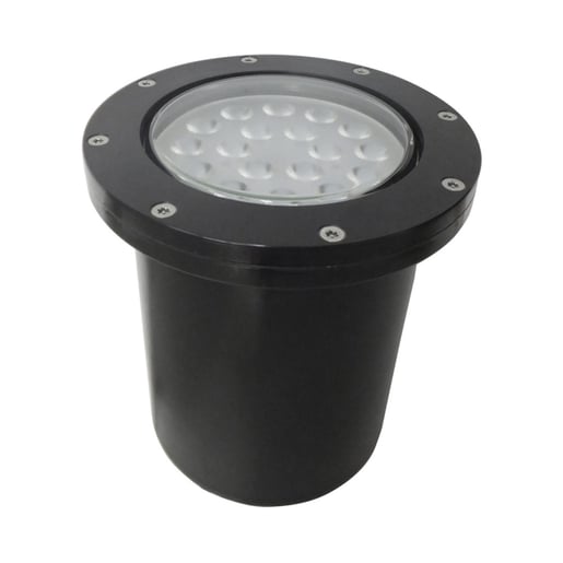 Lámpara de exterior LED para empotrar en piso, 18 W, Luz Cálida Brillante