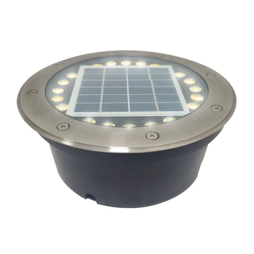 Lámpara Solar de Piso LED 0.8 W, Luz Cálida Brillante, IP65, Incluye Control Remoto, Modos de Luz