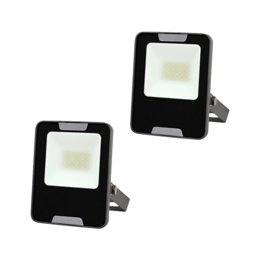 Paquete de 2 Reflectores LED Exterior 20 W, Luz de Día, IP65, IK07, No Atenuables, LED integrado Paquete de 2 Reflectores LED Exterior 20 W, Luz de Día, IP65, IK07, No Atenuables, LED integrado