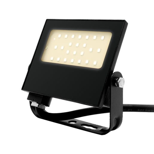 Reflector LED Exterior 20 W, Luz Cálida Brillante, IP66, IK05, No Atenuable, LED integrado