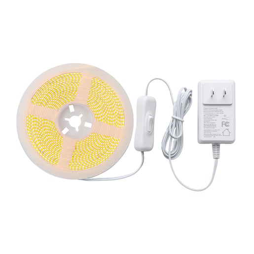 Tira LED 5 Metros de Longitud 24 W, Luz Cálida Brillante, Interiores, No atenuable Tira LED 5 Metros de Longitud 24 W, Luz Cálida Brillante, Interiores, No atenuable