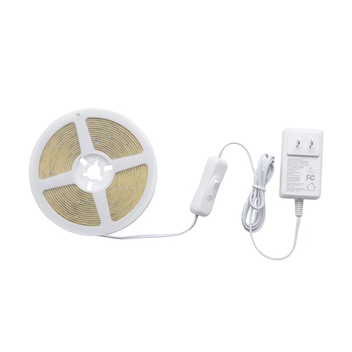 Tira LED 5 Metros de Longitud 24 W, Luz Cálida Brillante, Interiores, No atenuable Tira LED 5 Metros de Longitud 24 W, Luz Cálida Brillante, Interiores, No atenuable