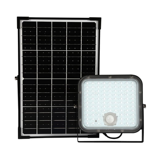 Lámpara Solar Arbotante LED 30 W, Luz de Día, Control Remoto con Modos de Luz, Batería Integrada, Sensor de Movimiento, IP65, IK06, LED integrado