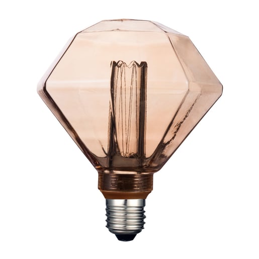 Foco D125 Diamante Vintage LED 3.5 W, Luz Ámbar, Base E27, Atenuable