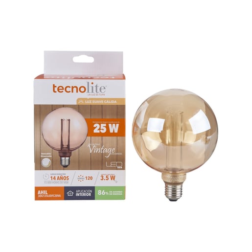 Foco G125 <em class="search-results-highlight">Vintage</em> LED 3.5 W, Luz Ámbar, Base E27, Atenuable Foco G125 <em class="search-results-highlight">Vintage</em> LED 3.5 W, Luz Ámbar, Base E27, Atenuable