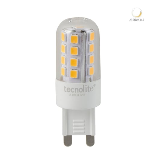 Foco JCD LED Ampolleta 3 W, Luz Cálida Brillante, Base G9, Atenuable