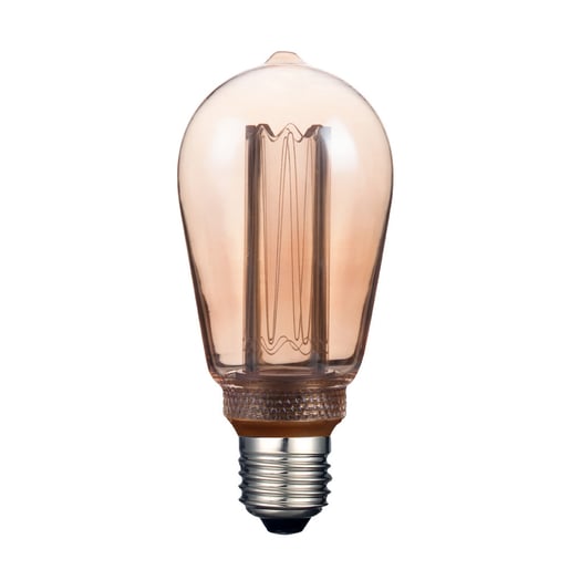 Foco ST64 Vintage LED 3.5 W, Luz Ámbar, Base E27, Atenuable