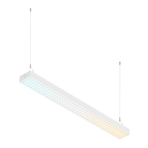 Lámpara Lineal LED Interconectable 1.20 m 2 en 1, 40 W, Luz Blanca Ajustable, UGR<19, No atenuable, LED integrado