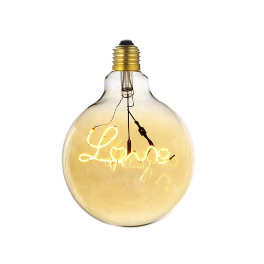 Foco Vintage LED Filamento 4 W, Palabra "Love", Luz Suave Cálida, Base E27, Atenuable