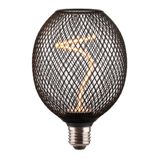 Foco Globo Malla Metálica LED Filamento Espiral 4 W, Luz Ámbar, Base E27, Atenuable Foco Globo Malla Metálica LED Filamento Espiral 4 W, Luz Ámbar, Base E27, Atenuable