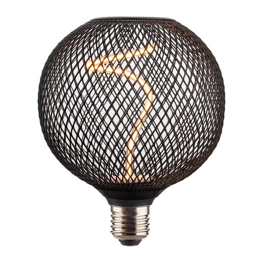 Foco Globo Malla Metálica LED Filamento Espiral 4 W, Luz Ámbar, Base E27, Atenuable Foco Globo Malla Metálica LED Filamento Espiral 4 W, Luz Ámbar, Base E27, Atenuable