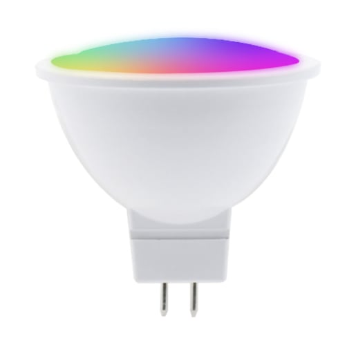 Foco MR16 LED Inteligente WiFi 5 W, Luz RGB + Blanca, Base GX5.3, Atenuable, Compatible con App móvil y Asistentes de voz Foco MR16 LED Inteligente WiFi 5 W, Luz RGB + Blanca, Base GX5.3, Atenuable, Compatible con App móvil y Asistentes de voz