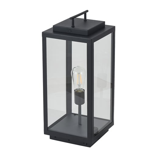 Lámpara de Pilar/Piso Tipo Farol Exterior, Potencia Máx. 60 W, 1 Base E27, IP44, No incluye foco