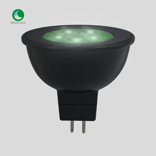 Foco MR16 LED 6W, Luz de Luna Color Verde, Base GX5,3, IP65, No atenuable