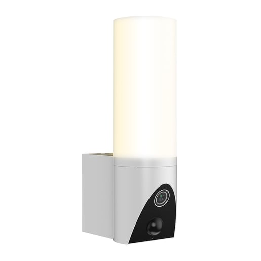 Cámara de Monitoreo Exterior 300° con Lámpara Inteligente WiFi 20 W, Visión Nocturna, Compatible con App móvil y Asistentes de voz Cámara de Monitoreo Exterior 300° con Lámpara Inteligente WiFi 20 W, Visión Nocturna, Compatible con App móvil y Asistentes de voz