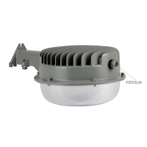 Lámpara de Pared Arbotante con Fotocelda, 50 W, Luz de Día, IP65, Industrial, Exteriores, LED integrado