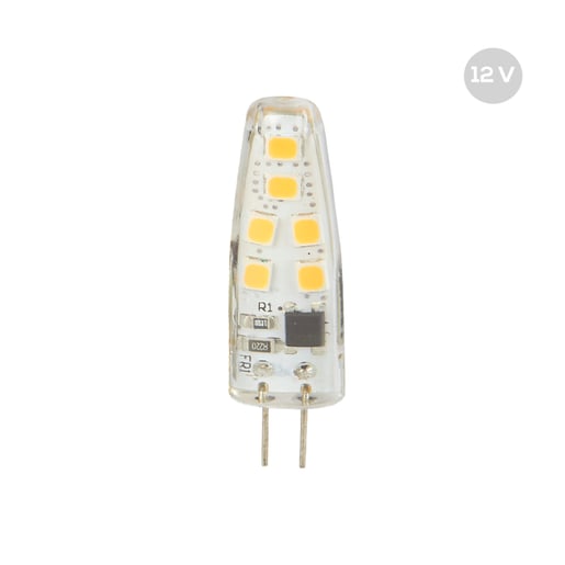 Foco JCD LED Ampolleta 2 W, 12 V, Luz Cálida Brillante, Base G4, No atenuable