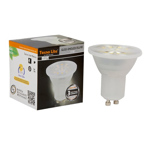 Foco GU10 LED 3 W, Luz de Día, No atenuable