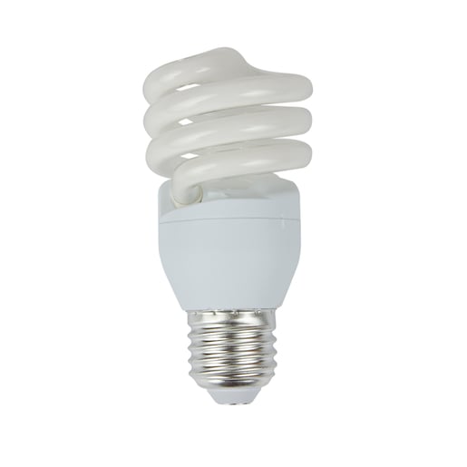 Foco Fluorescente 15 W, Luz de Día, Base E27, No atenuable