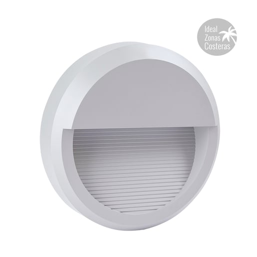 Luz de Cortesía LED Exterior Sobreponer, Ideal Zona Costera 9.5 W, Luz Suave Cálida, IP65, IK08, LED Integrado