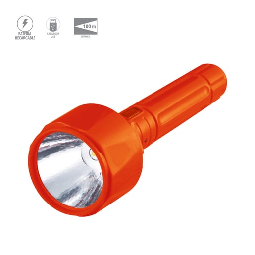 Linterna LED Recargable Portátil 1 W, Luz de Día, Cable de carga, LED integrado