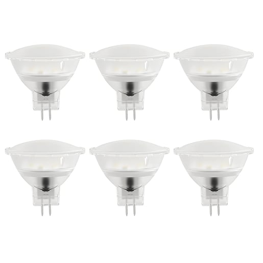 Paquete de 6 Focos MR16 LED 3 W, Luz Cálida Brillante, Base GX5.3, No atenuables