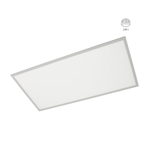 Panel LED 2x4 Suspendido/Empotrable, 60 W, Luz Blanca Neutra, No atenuable, LED integrado