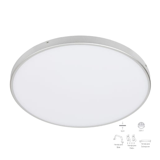 Downlight LED Empotrable, Bote Integral 12 cm o Sobreponer 15 W, Luz de Día, No atenuable