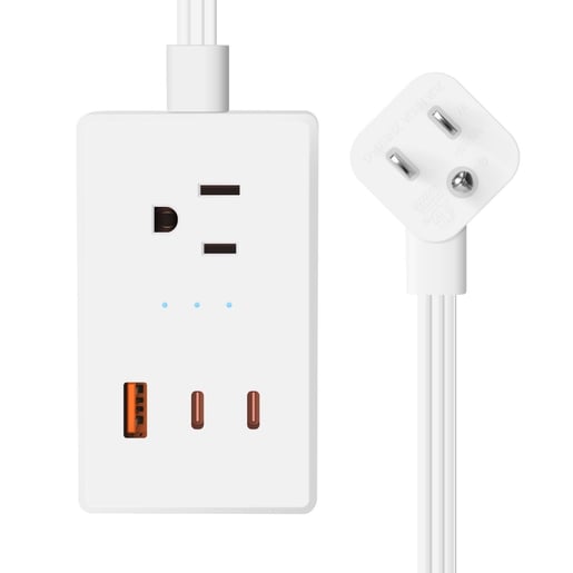 Multicontacto Inteligente WiFi 3 salidas CA con 2 puertos USB C y 1 USB A, Compatible con App móvil y Asistentes de voz Multicontacto Inteligente WiFi 3 salidas CA con 2 puertos USB C y 1 USB A, Compatible con App móvil y Asistentes de voz