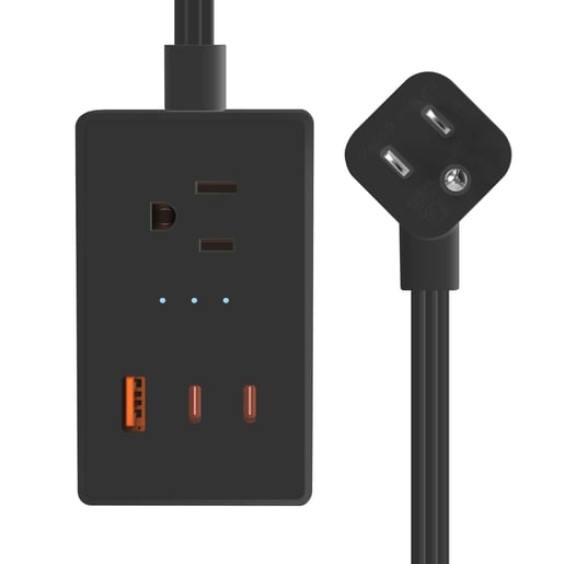 Multicontacto Inteligente WiFi 3 salidas CA con 2 puertos USB C y 1 USB A, Compatible con App móvil y Asistentes de voz Multicontacto Inteligente WiFi 3 salidas CA con 2 puertos USB C y 1 USB A, Compatible con App móvil y Asistentes de voz