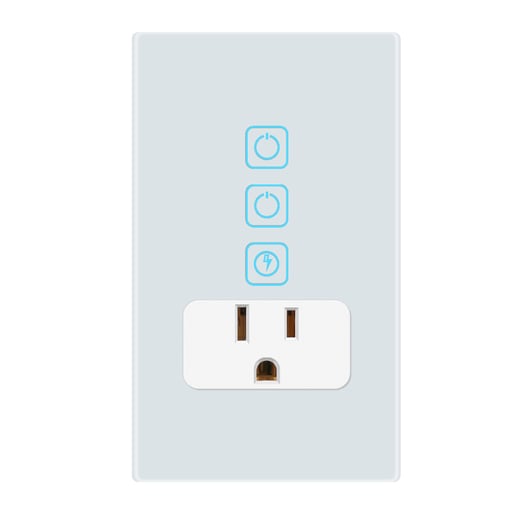 Apagador con Contacto Inteligente WiFi 2 Botones Táctiles y 1 Enchufe, Cable Neutro, Compatible con App móvil y Asistentes de voz Apagador con Contacto Inteligente WiFi 2 Botones Táctiles y 1 Enchufe, Cable Neutro, Compatible con App móvil y Asistentes de voz
