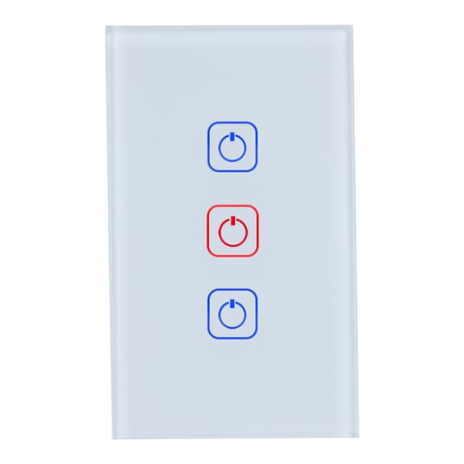 Apagador Inteligente Táctil WiFi 3 Circuitos, Requiere Cable Neutro, Compatible con App móvil y Asistentes de voz Apagador Inteligente Táctil WiFi 3 Circuitos, Requiere Cable Neutro, Compatible con App móvil y Asistentes de voz