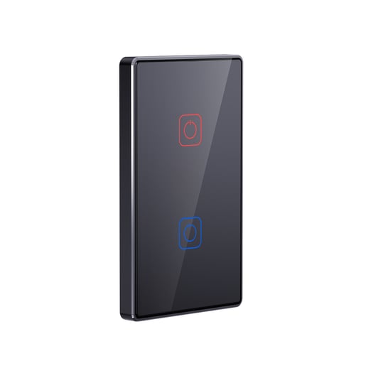 Apagador Inteligente Táctil WiFi 2 Circuitos, Requiere Cable Neutro, Compatible con App móvil y Asistentes de voz Apagador Inteligente Táctil WiFi 2 Circuitos, Requiere Cable Neutro, Compatible con App móvil y Asistentes de voz
